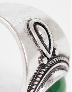 unisex ring with stone in silver