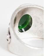 unisex ring with stone in silver